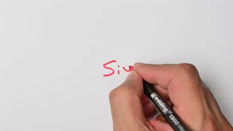 Writing with a red marker the sentence: Six Stock Footage 221783983