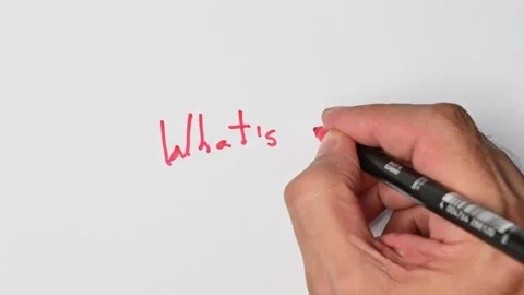 Writing with a red marker the sentence: What’s up? Stock Footage 221781370