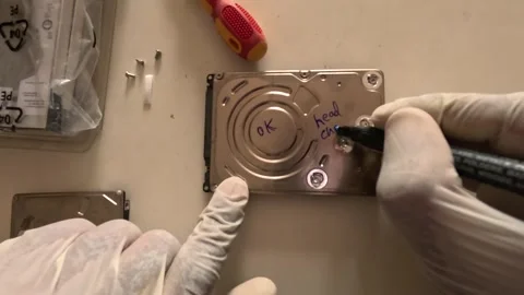 Writing to the restored harddisk is OK Stock Footage 247818164