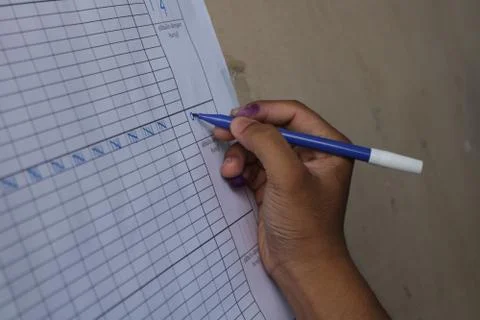 Writing result Stock Photos