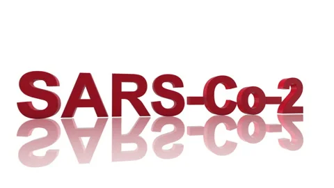 The writing "SARS-Co-2" flies into the picture in front of a white background Stock Footage 130247439