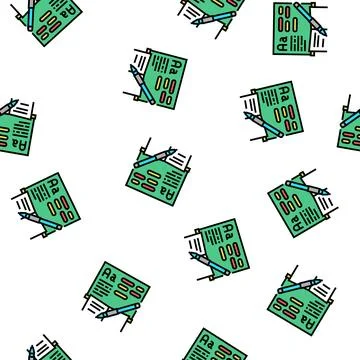 Writing school lesson vector seamless pattern Illustrazione stock