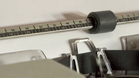 Writing a Script Screenplay on a retro typewriter. Act 1. Closeup Stock Footage 90240530