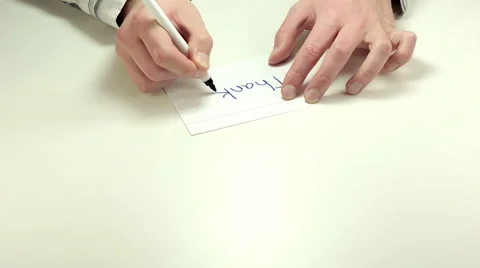 Writing short text Thanks Vídeos de archivo 48526481