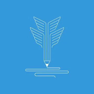 Writing skills development, painting class icon Illustration
