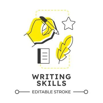 Writing skills modern linear concept icon イラスト素材