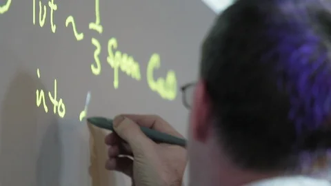 Writing on smart board Stock Footage 86904130