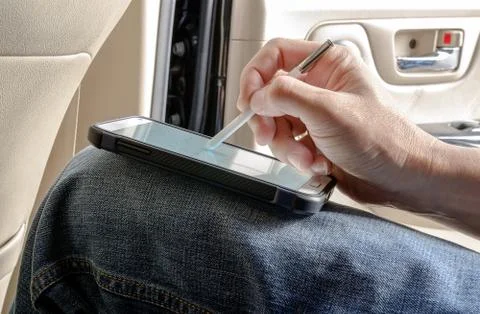 Writing on smartphone Stock Photos