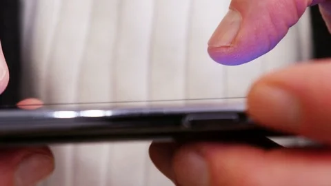 Writing sms on mobile phone 4K Video stock 71001931