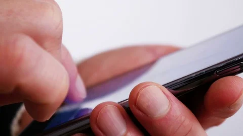 Writing sms on mobile phone 4K Stock Footage 71003389