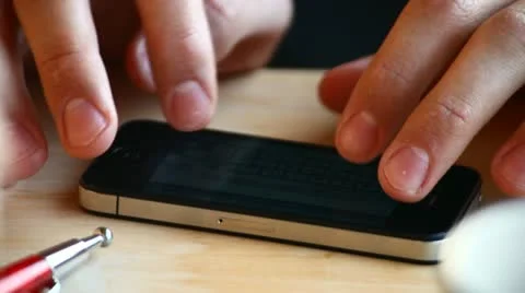 Writing sms/email on smartphone Stock Footage 10899113