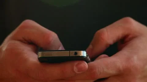 Writing sms/email on smartphone Stock Footage