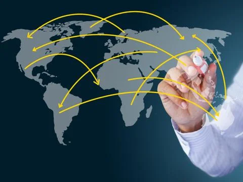 Writing social network structure in a whiteboard Stock Photos