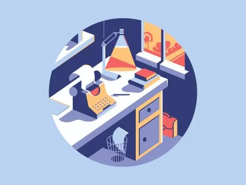 Writing space flat Stock Illustration