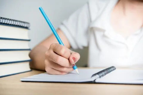 Writing a study book is essential to the future. Foto stock