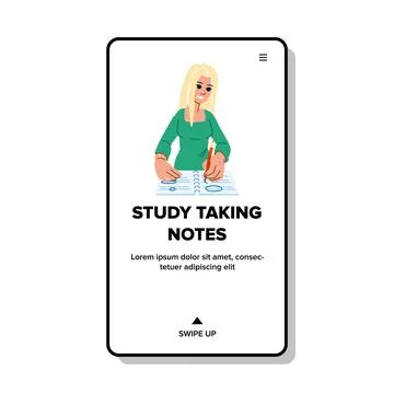 Writing study taking notes vector Stock Illustration