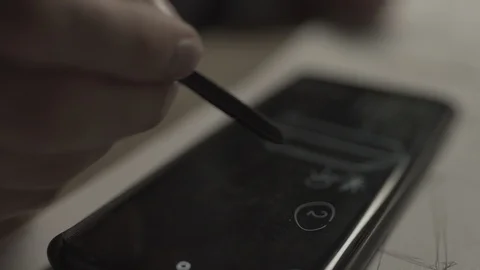 Writing with stylus on ipad, Stock Footage 124238903