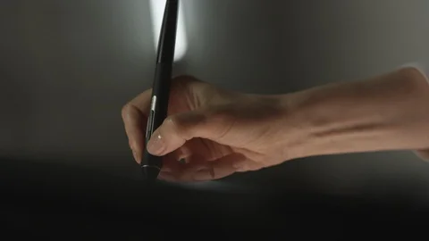 Writing With Stylus On Ipad Stock Footage 124304644