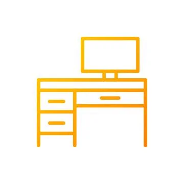 Writing table pixel perfect gradient linear vector icon イラスト素材