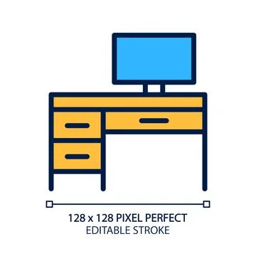 Writing table pixel perfect RGB color icon イラスト素材