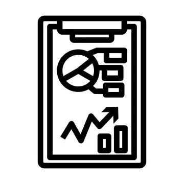 Writing Tablet With Analytics Chart Icon Stock Illustration