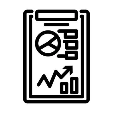 Writing Tablet With Analytics Chart Icon Stock Illustration