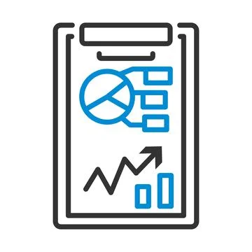 Writing Tablet With Analytics Chart Icon Stock Illustration