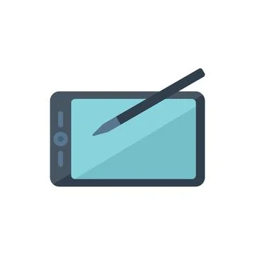 Writing tablet icon flat vector. Write text Stock Illustration