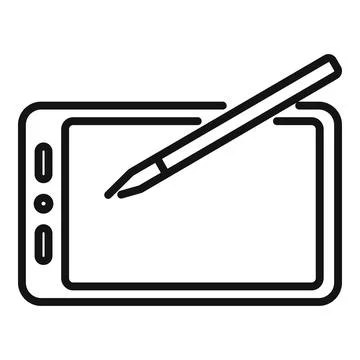 Writing tablet icon outline vector. Write text Illustrazione stock