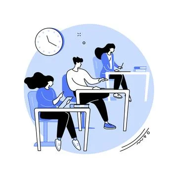 Writing test isolated cartoon vector illustrations. Illustrazione stock