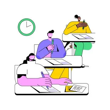 Writing test isolated cartoon vector illustrations. Иллюстрация