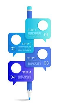 Writing test for language learning blue infographic chart design template Stockillustratie