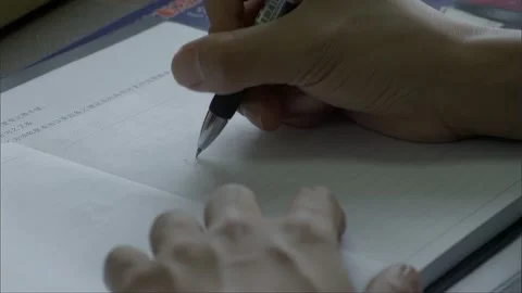 Writing text on notepad Stock Footage 261510069