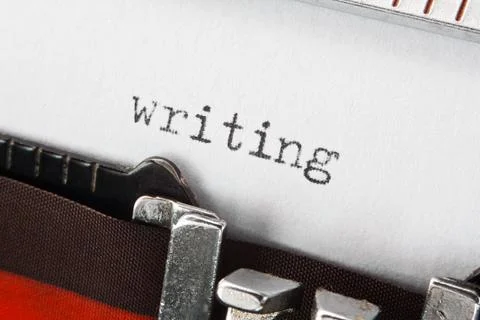 Writing text on retro typewriter Stock Photos