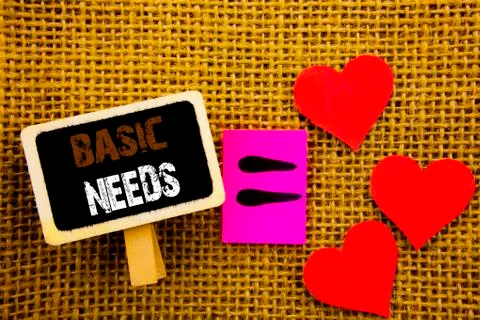 Writing text showing  Basic Needs. Concept meaning Health In Developing Count Stock Illustration