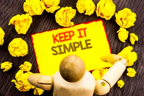 Writing text showing  Keep It Simple. Business photo showcasing Simplicity Ea Stock Illustration