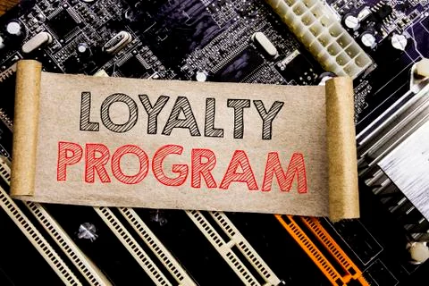 Writing text showing Loyalty Program. Business concept for Marketing Concept  Stock Photos