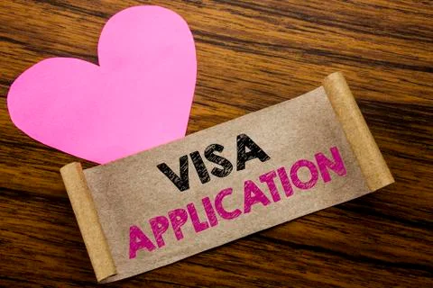 Writing text showing Visa Application. Business concept for Passport Apply wr Stock Photos