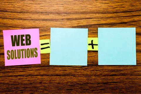 Writing text showing Web Solutions. Business concept for Internet Design Plan Foto stock