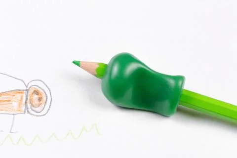 Writing tool for help by incorrect holding of pencil Stock Photos