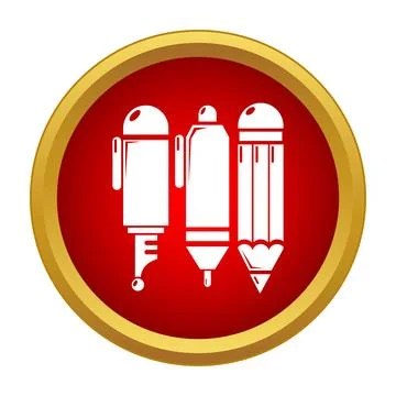 Writing tools icon symbolizing creativity and education Illustrazione stock