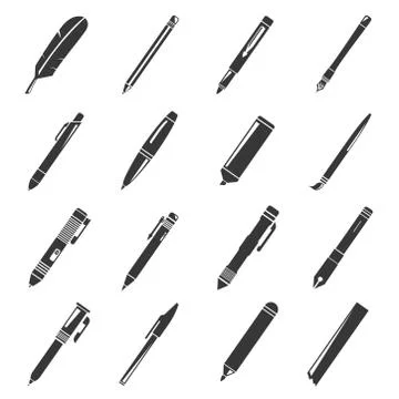 Writing tools icons Stock Illustration