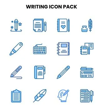 Writing Two Colour Scalable Icons Pack イラスト素材