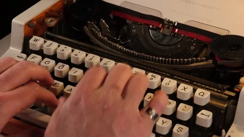 Writing with typewriter Stock Footage 257697345