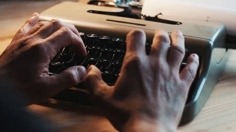 Writing on a vintage typewriter Stock Footage 73353994