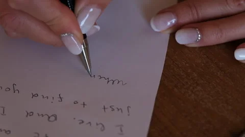 Writing vows for wedding Stock Footage 253823051