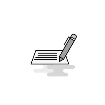 Writing  Web Icon. Flat Line Filled Gray Icon Vector Stock Illustration