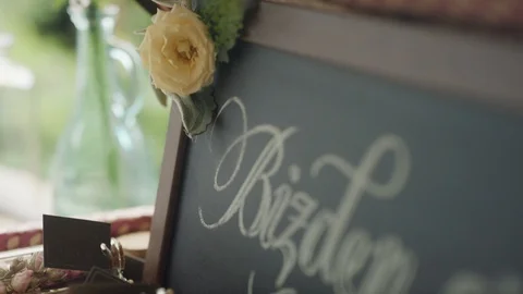Writing wedding decorations Video stock 90975216