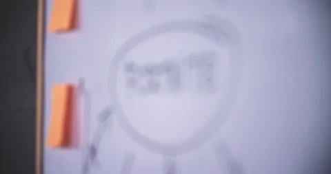 Writing on a whiteboard with sticky notes on Видео 104956609