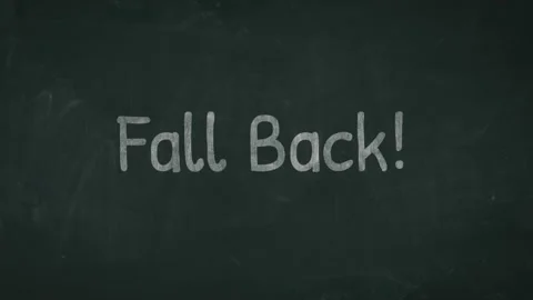 Writing word Fall Back, drawing animation with white chalk on blackboard Stock Footage 161156548